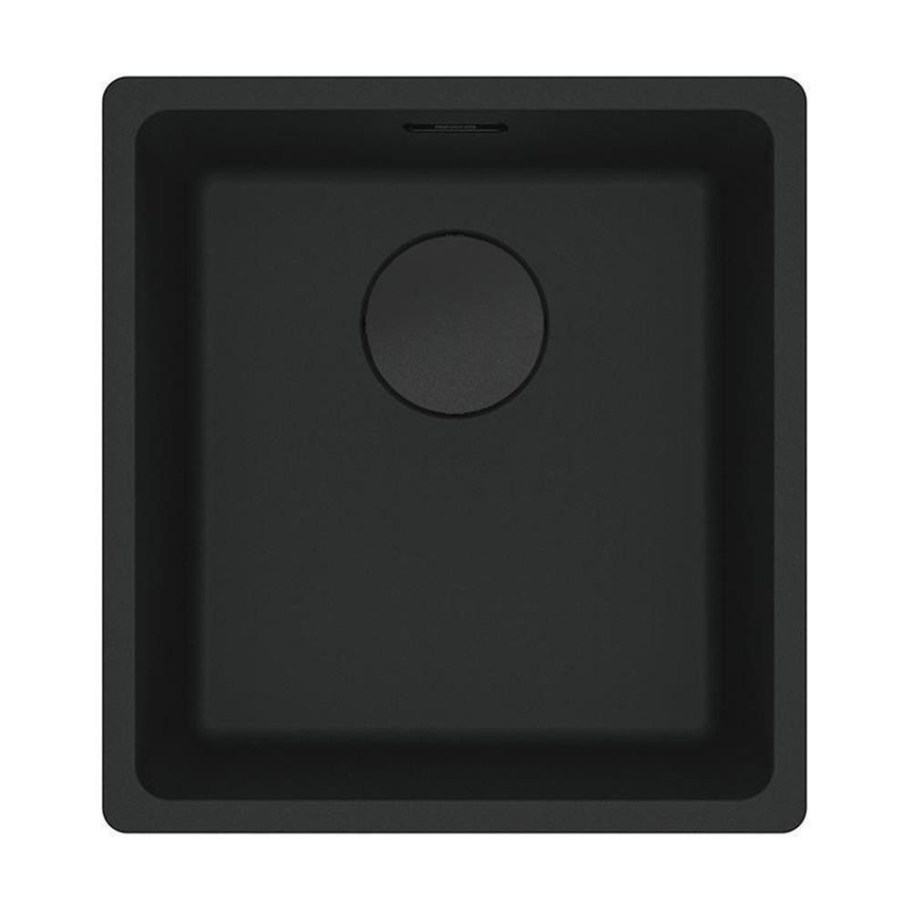 FRANKE Granitspüle Franke Maris MRG 110-37 Black Matt - Black Collection, Drehknopfventil, 0/0 cm