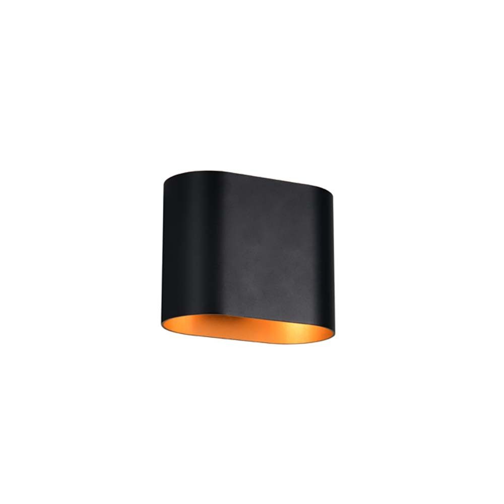 TRIO Leuchten Außen-Wandleuchte, Leuchtmittel nicht inklusive, Wandleuchte Wandlampe Flurleuchte Metall schwarz gold G9 up and down