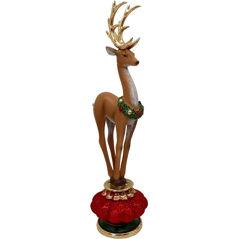 Schatzhauser Weihnachtsfigur Hirsch mit goldenem Geweih 53cm St) (1