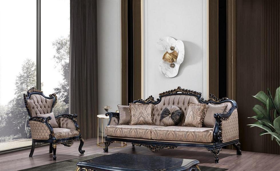 Sofa JVmoebel Sofa Dreisitzer Couch Sitzer Chesterfield Luxus Stil Barock 3 Sofas