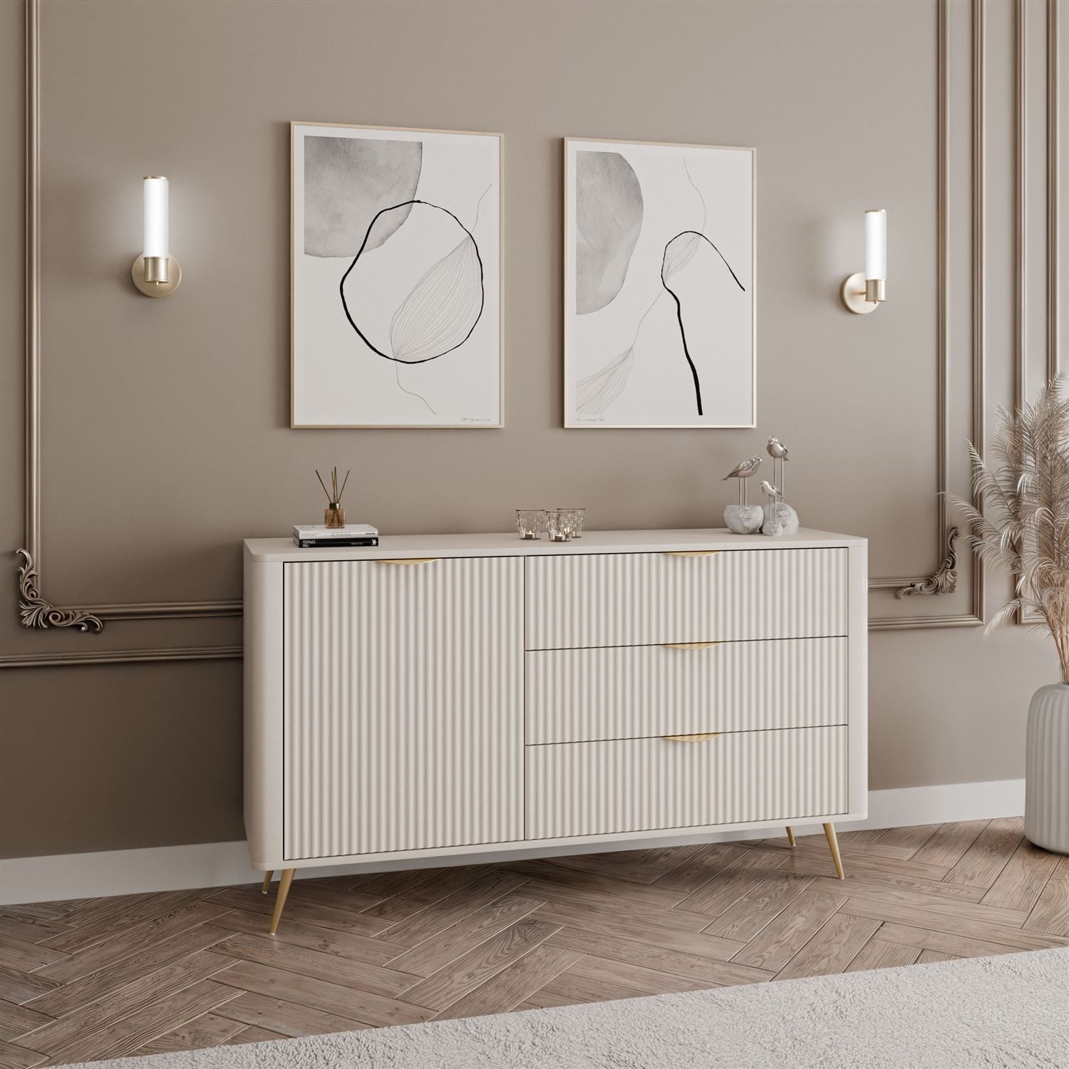 Lookway Kommode SCARLETT 138 1D3S mit Schubladen