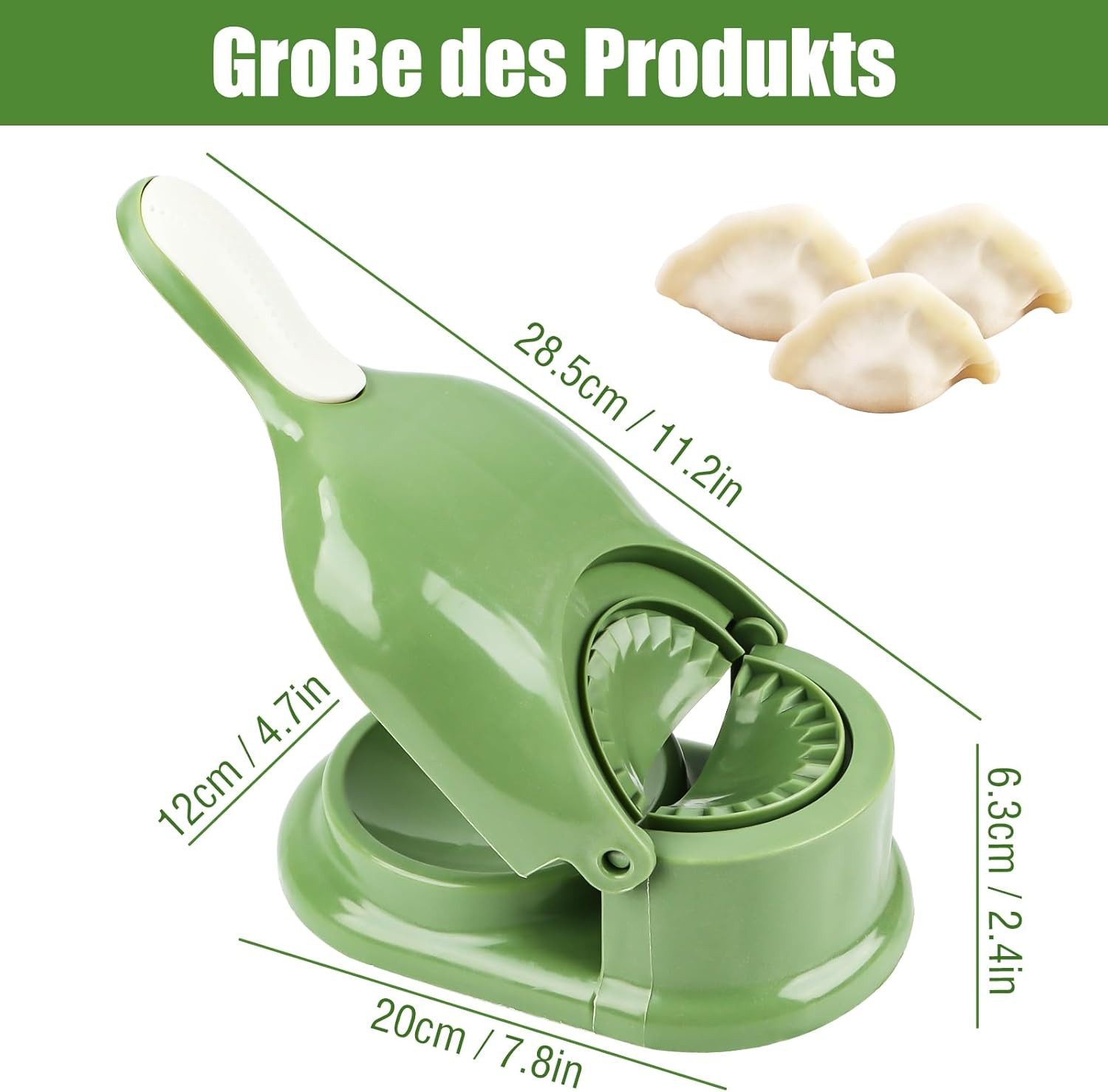 FELIXLEO Nudelmaschine 2in1 Dumpling Maker Teigtaschenformer Ravioli Former Manuell – Bild 4 von 5