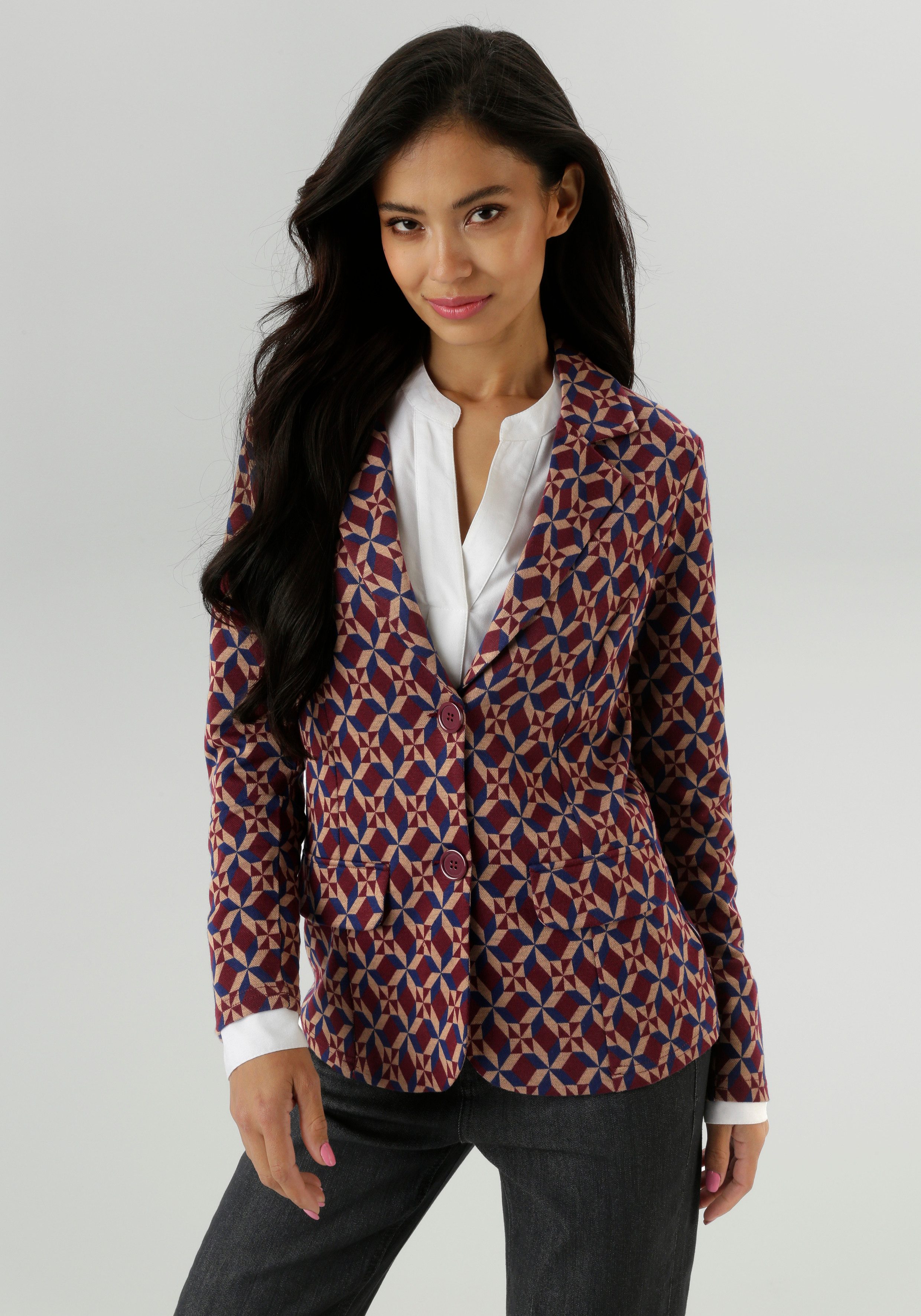 Aniston SELECTED Kurzblazer in trendy Jacquard-Qualität günstig online kaufen