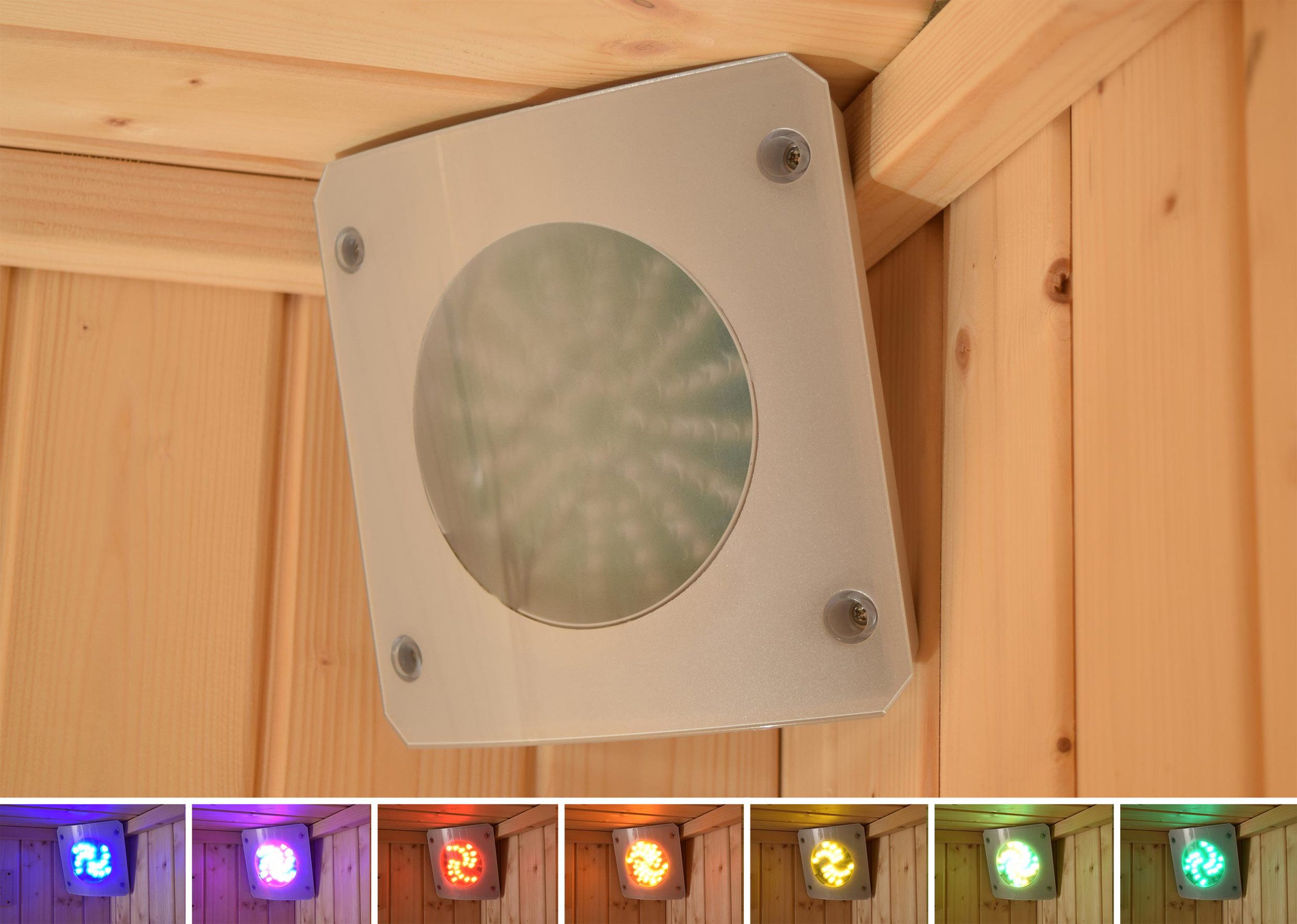 weka LED Deckenleuchte "Farblichtanwendung Set A" für Saunen, Farbsteuerung, LED fest integriert, blau, grün, rot, Farblicht-Set mit LED-Technik, inkl. Steuerungsmodul