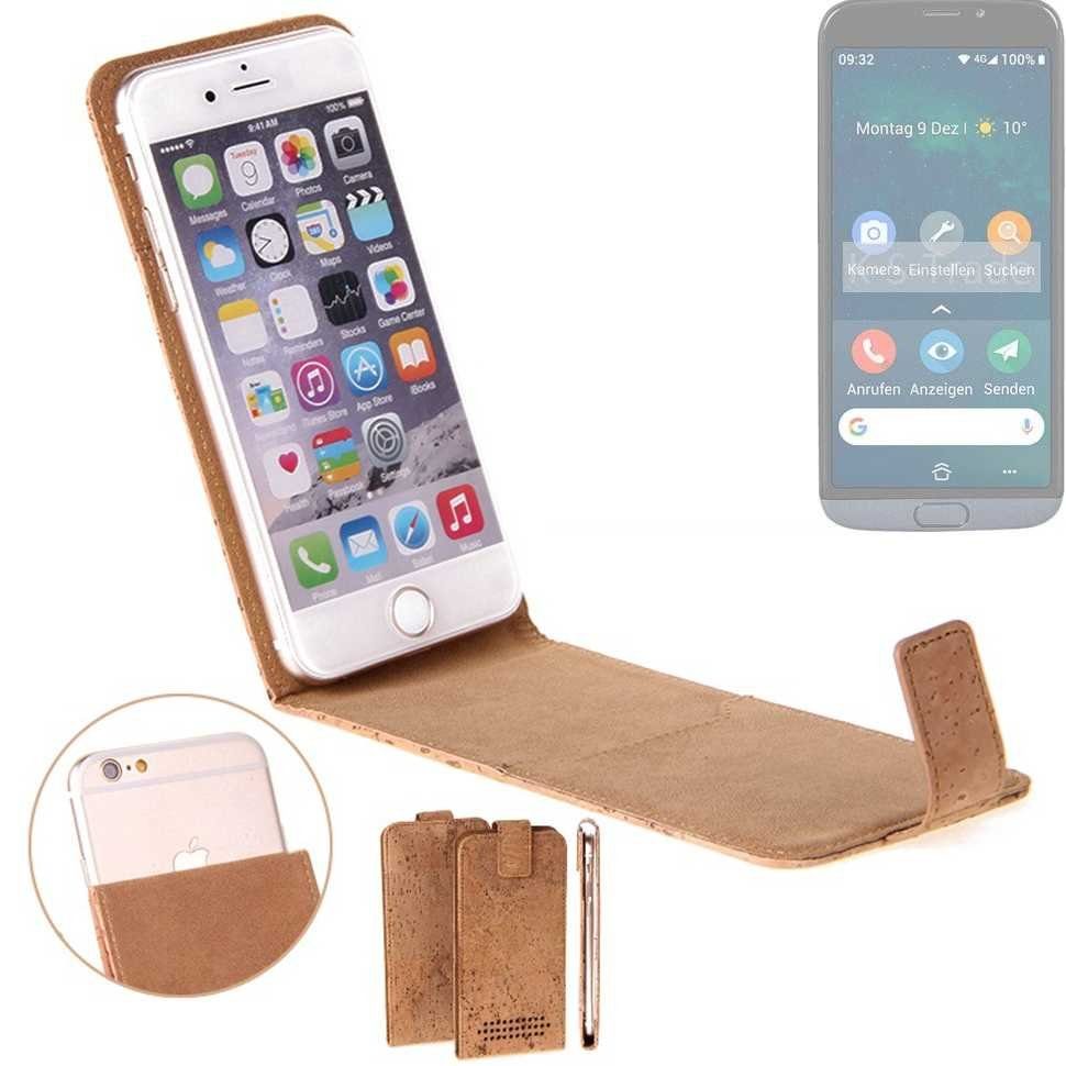 K-S-Trade Handyhülle für Doro 8050, Handyhülle Kork Hülle Flipstyle Case Schutzhülle Kork Case