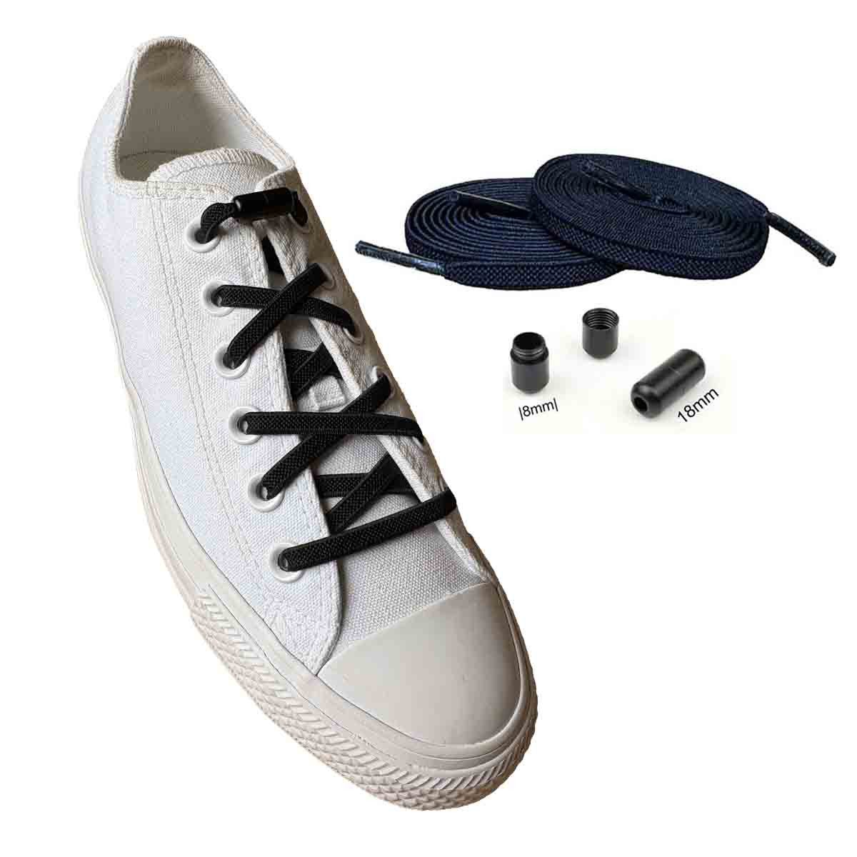 Basicwear Germany Schnürsenkel Elastische flache Schnürsenkel mit Drehverschluss