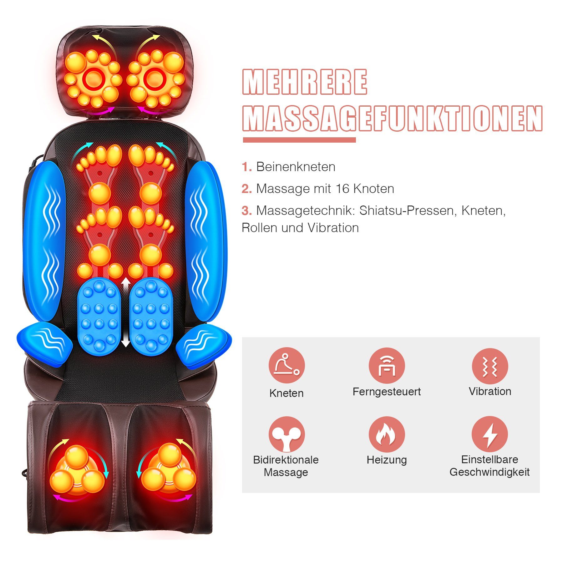 Auto Massagesitzauflage Massagematte Beinemassage Relaxmatte