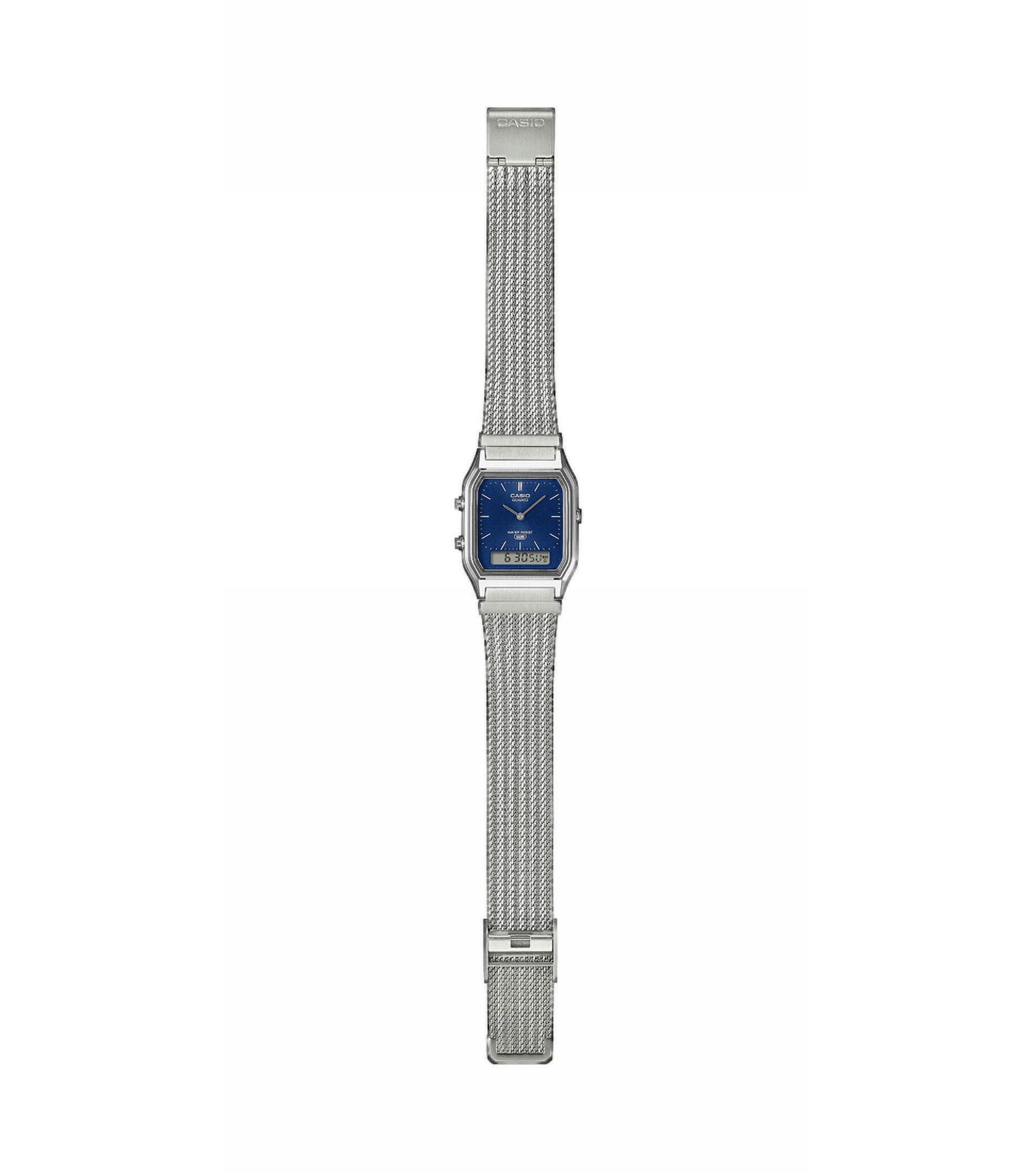 CASIO VINTAGE Chronograph AQ-230EM-2AEF, Quarzuhr, Armbanduhr, Damenuhr, Herrenuhr, Edelstahlarmband, analog