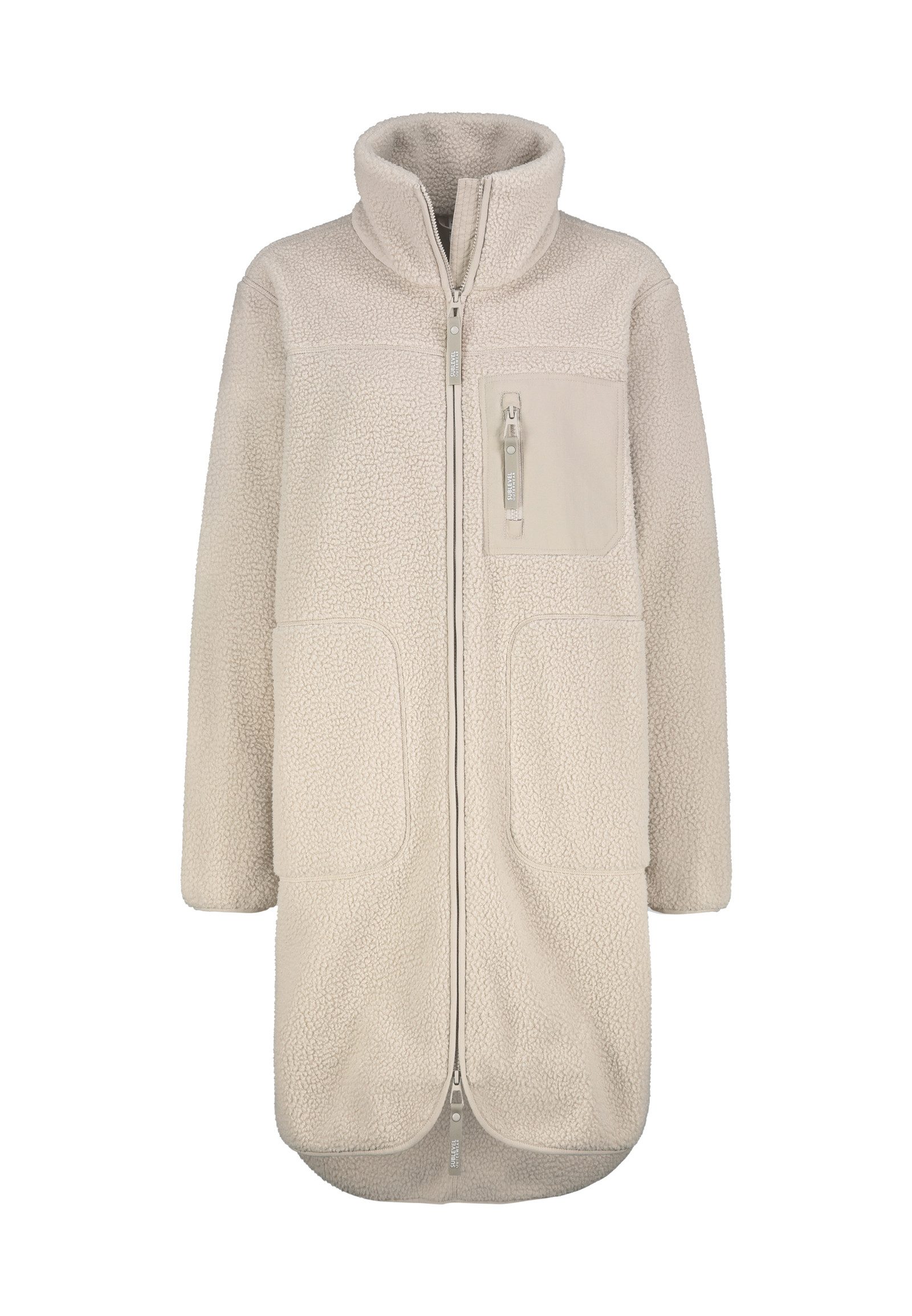 SUBLEVEL Fleecejacke Damen Fleecemantel lang mit günstig online kaufen