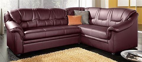 DOMO collection Ecksofa Montana, zeitlose Rückensteppung, bequeme Armlehnen, B.234cm, L-Form, wahlweise mit Bettfunktion