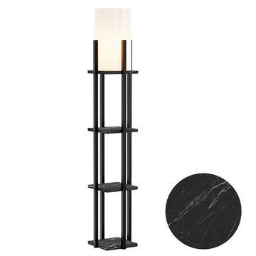 lux.pro Stehlampe, ohne Leuchtmittel, »Stourbridge« mit Ablagen 25x25x130 cm Marmor-Optik schwarz