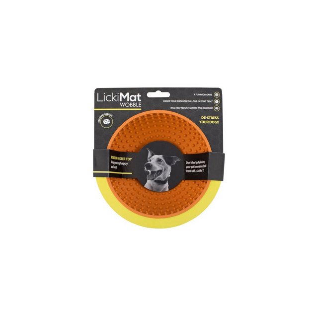 LickiMat Antischlingnapf LickiMat Wobble - Schleckschale aus Naturgummi für Hunde - orange -, gefriergeeignet