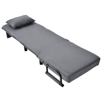 Celya Schlafsofa Schlafsessel Schlafsofa klappbarer Sessel mit Kissen, Verstellbare Rückenlehne mit 6 Positionen, Grau