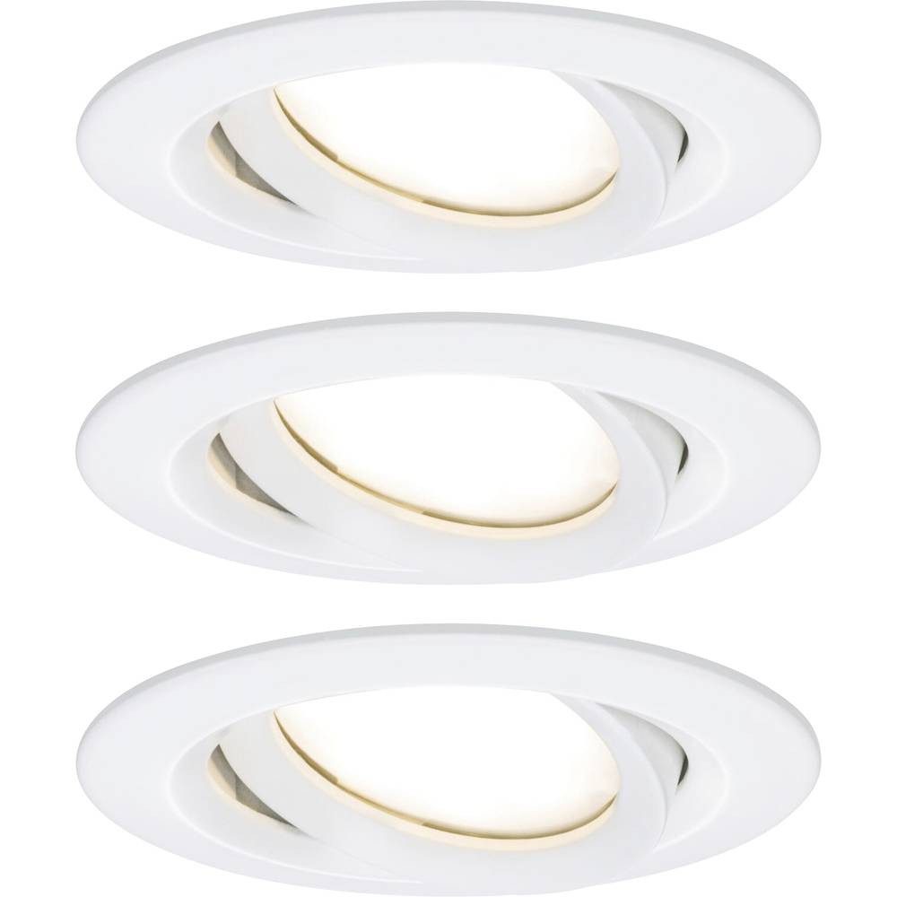 Paulmann LED Einbauleuchte LED Einbauleuchte Nova Plus Coin Basisset schwenkbar IP65 93682, Dimmbar, Schwenkbar, Geringe Einbautiefe