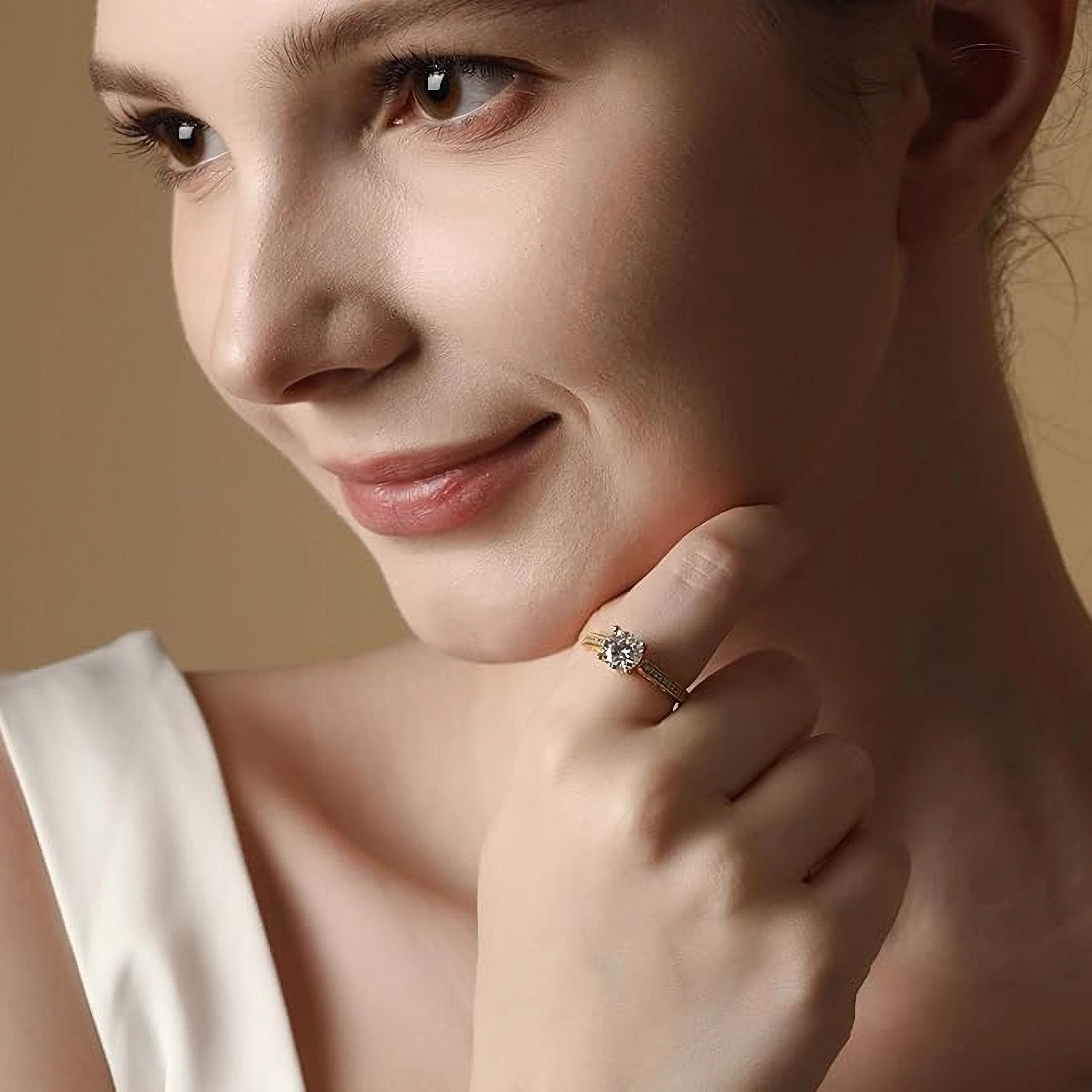 Jumpeak Verlobungsring 585 Gold, 1ct, im Labor runder Diamant, Damen-Verlobungsring, D/ VS1/ 3ex, mit IGI. Perfekt für Weihnachten oder Heiratsanträge.