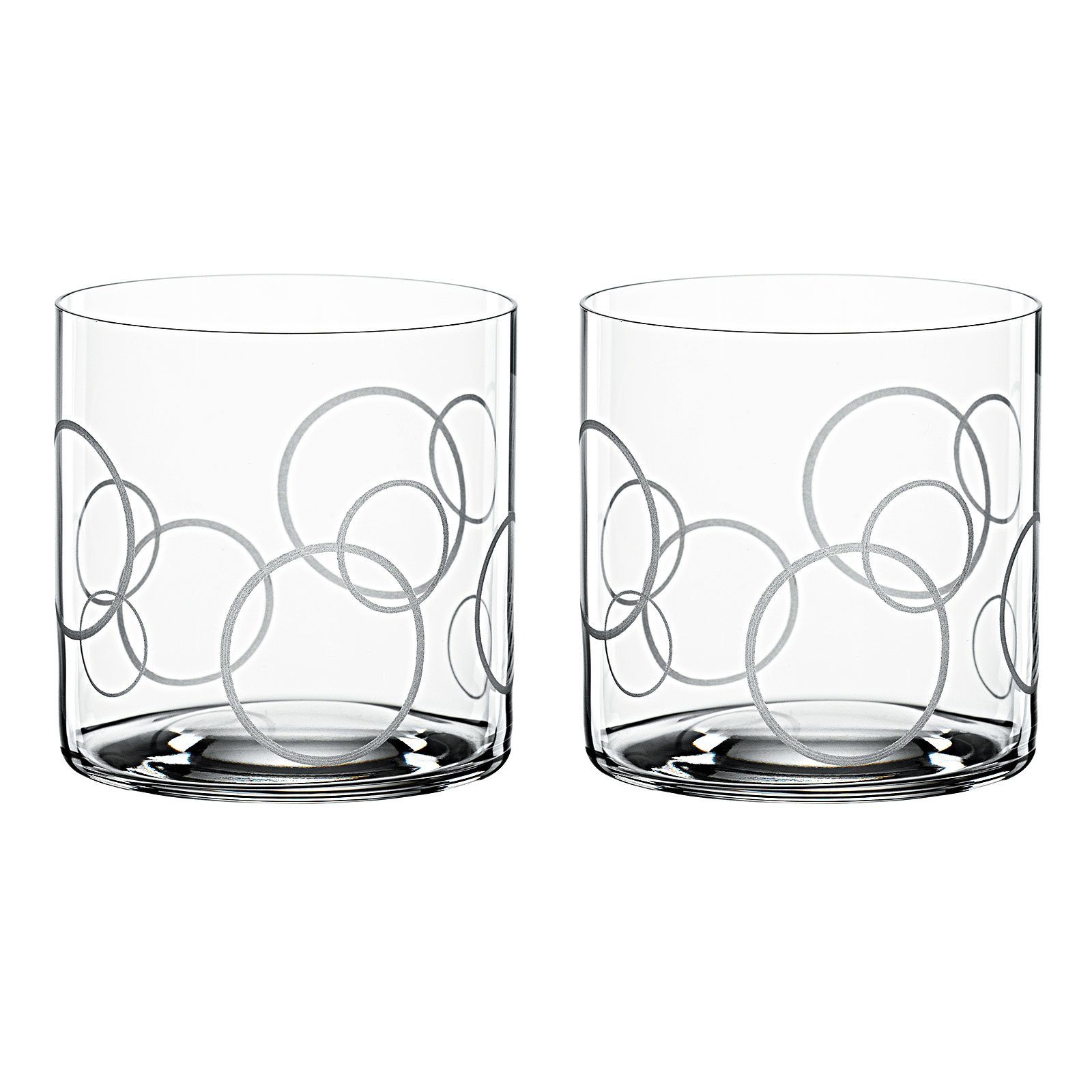 SPIEGELAU Glas Signature Drinks Circles Softdrinkbecher, 2-tlg., Kristallglas