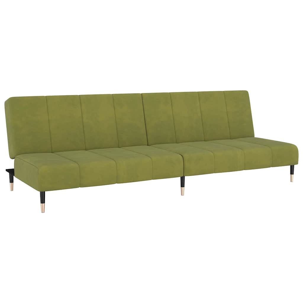 vidaXL Sofa Schlafsofa 2-Sitzer Hellgrün Samt günstig online kaufen