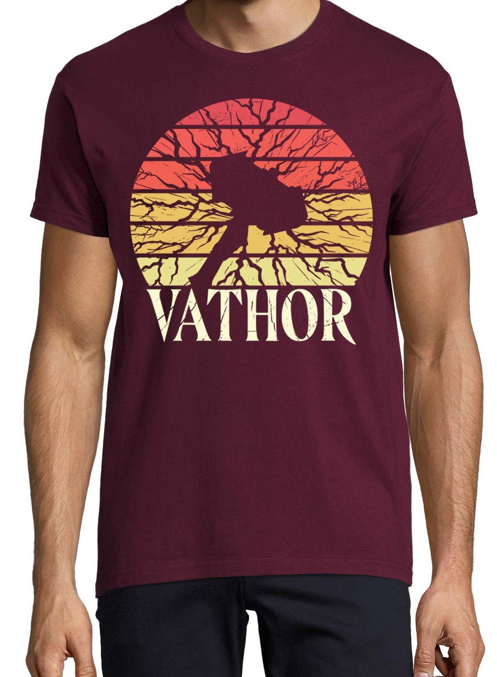 T-Shirt Trendigem Frontdruck Vathor Youth Designz T-Shirt Burgund Herren mit
