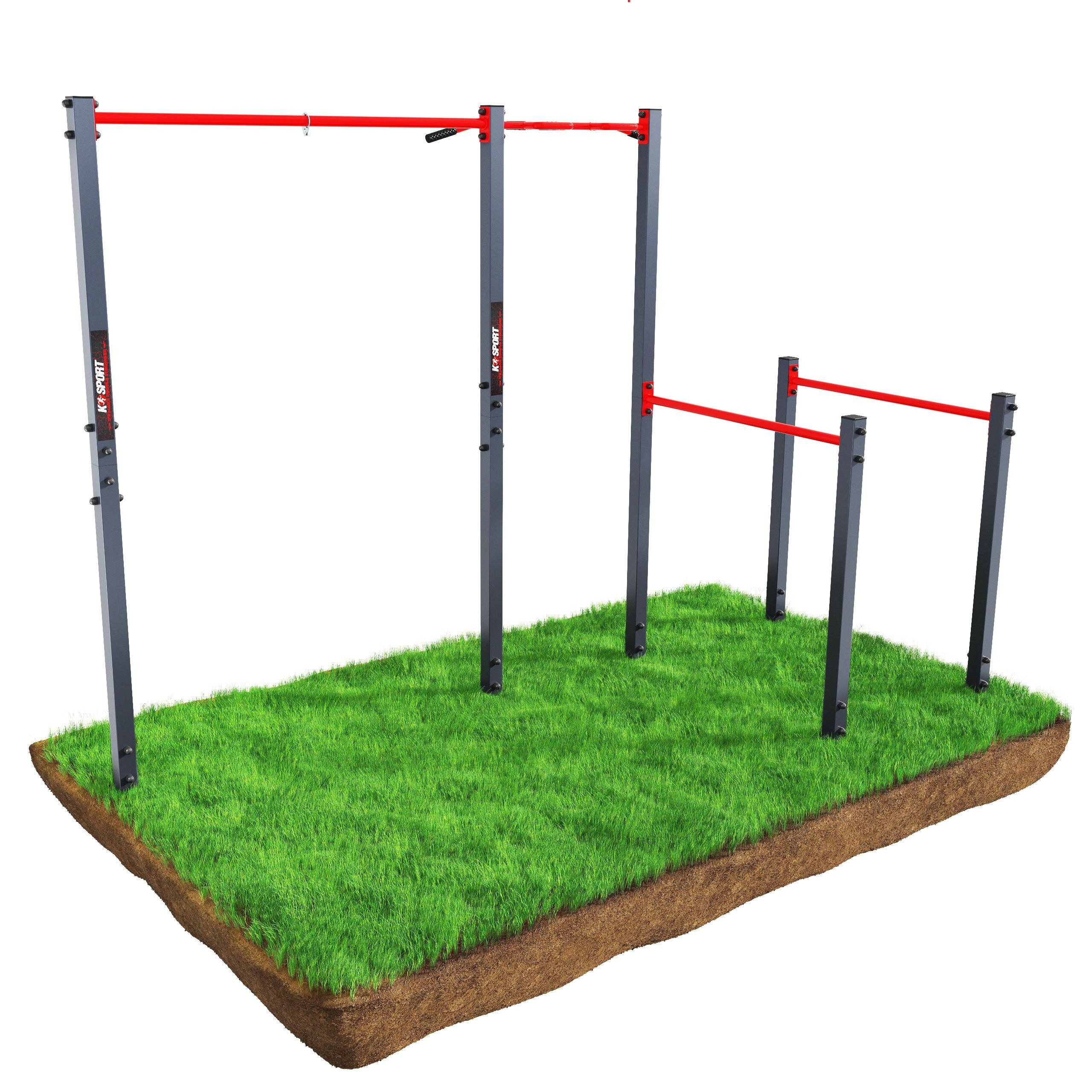 Klimmzugstange OUTDOOR Klimmzugstange + Dip Station bis 150 kg belastbar
