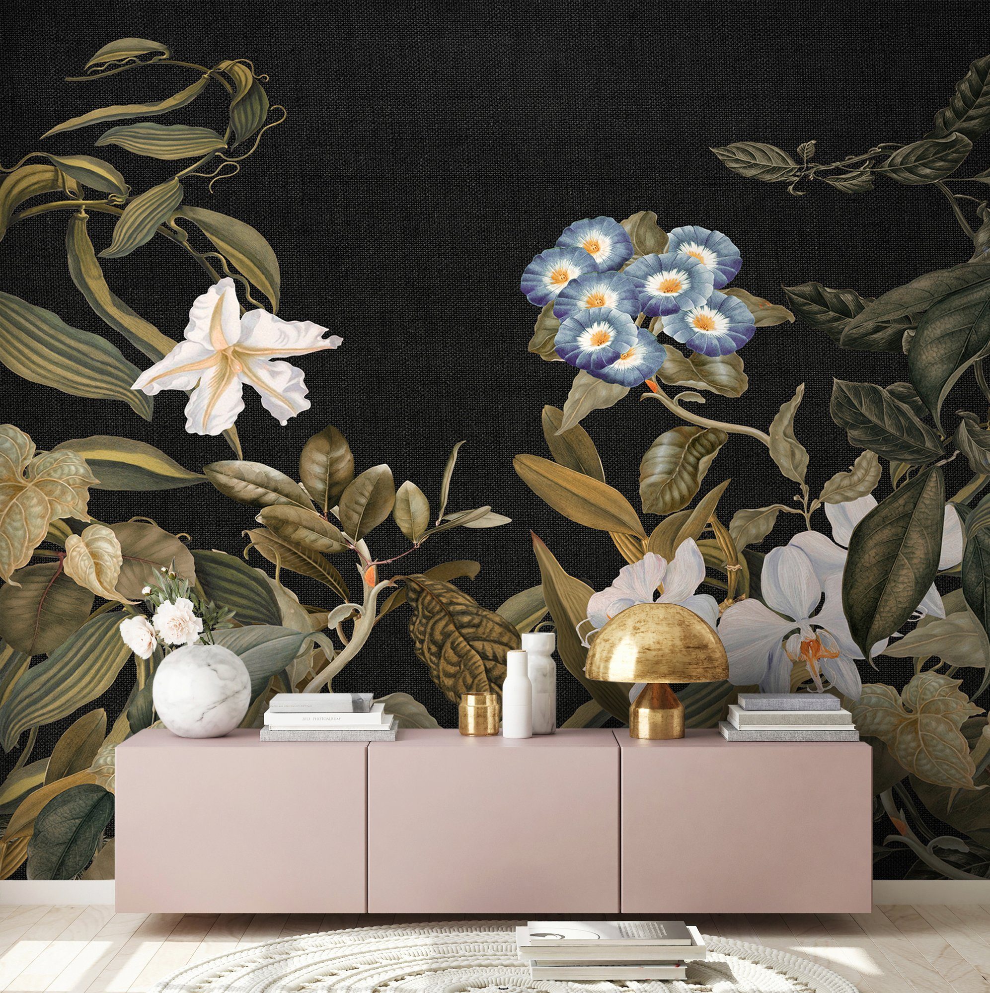 Architects Paper Fototapete Atelier 47 Botanic Sketch 1, glatt, floral, (4 St), Vlies, Wand, Schräge, Decke