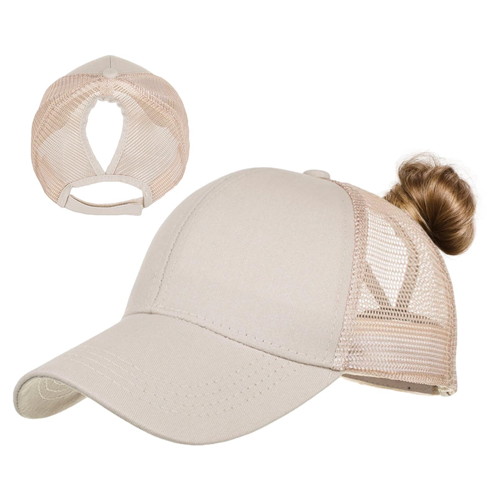 FOUORTUNATE-BEE Baseball Cap Damen Mesh Baseball Cap mit Pferdeschwanzöffnung Verstellbar Sommer Für Wandern Laufen Camping Radfahren Reisen Freizeit Sonnenschutz