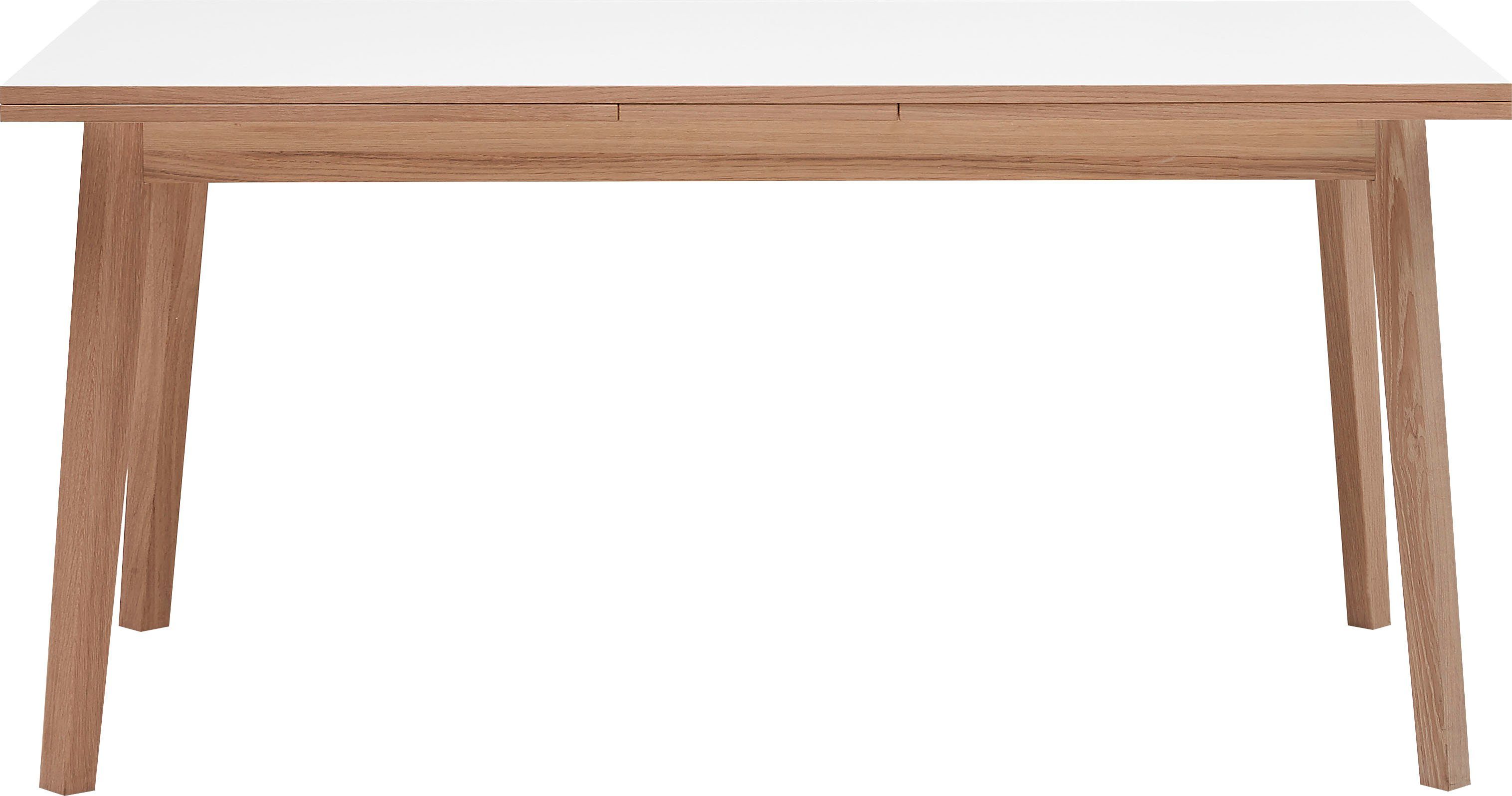 Hammel Furniture Esstisch Basic by Hammel Single, 120(220)x80 cm,  Tischplatte aus Melamin und Gestell in Massivholz