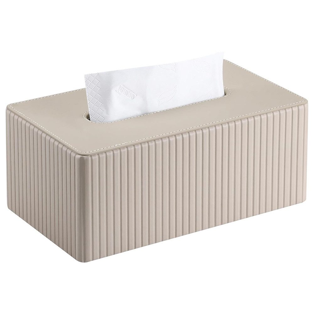 AFKSMILE Papiertuchbox Kosmetiktücherbox Taschentuchbox aus PU Leder Modern Tissue Box, Rechteckige Tissue Box Tücherbox für Wohnzimmer, Badezimmer &