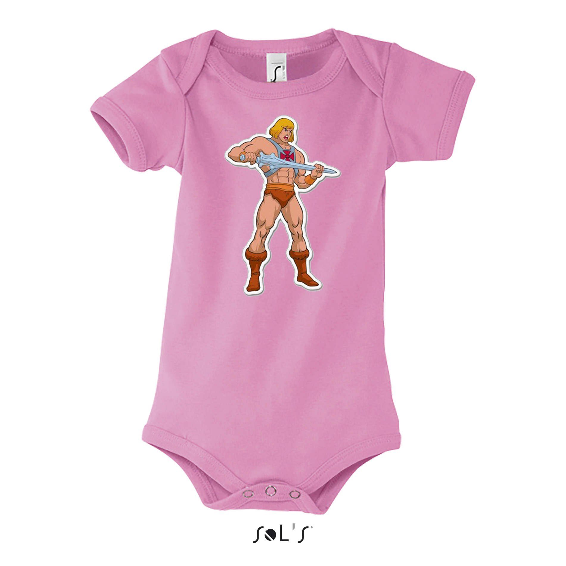 Blondie & Brownie Strampler Kinder Baby He-Man MotU Masters of The Universe mit Druckknopf Rosa