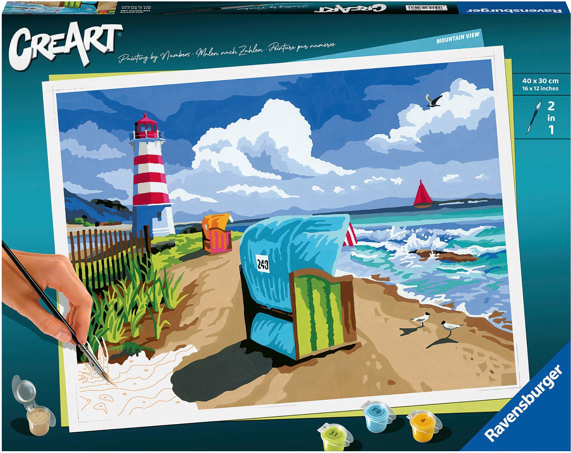 Ravensburger Malen nach Zahlen CreArt, Holiday on the Baltic Sea, Made in Europe