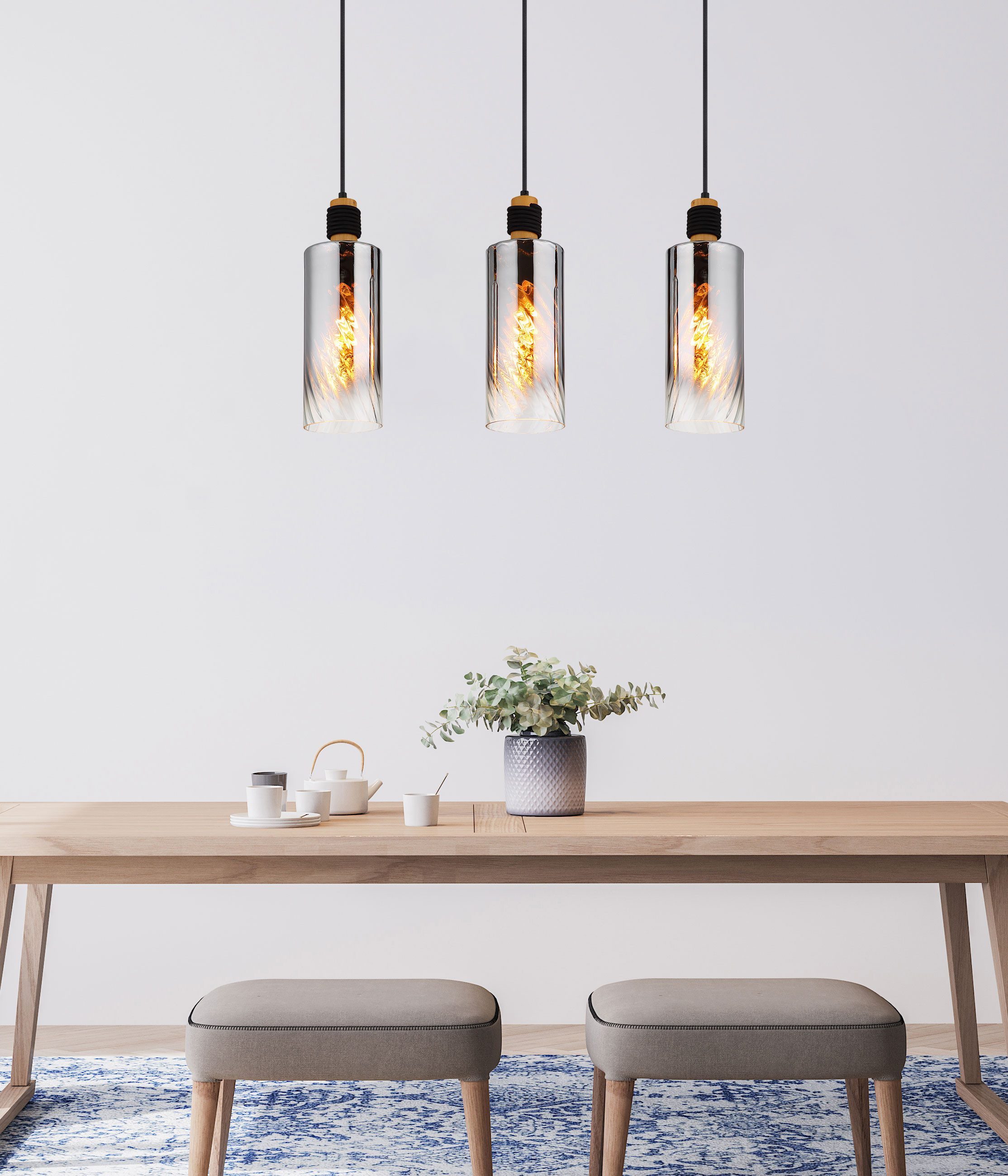 GLOBO LIGHTING Hängeleuchte OSBORNE, ohne Leuchtmittel, Hängelampe Esszimmer-Leuchte Esstischleuchte Wohnzimmer