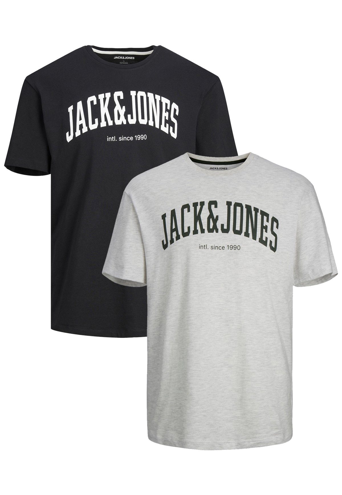 Jack & Jones T-Shirt 2-er Set Logo Kurzarm Basic JJELOGO (2-tlg) JJEJOSH TEE SS CREW NECK NOOS