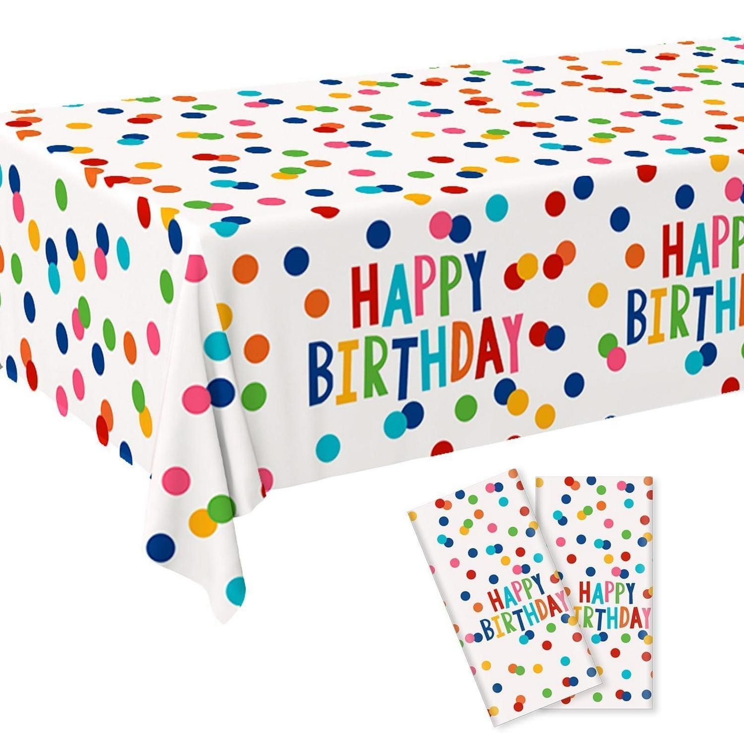 LuxusKollektion Tischdecke Geburtstag Tischdecke Happy Birthday bunt 137x274cm (1-tlg)