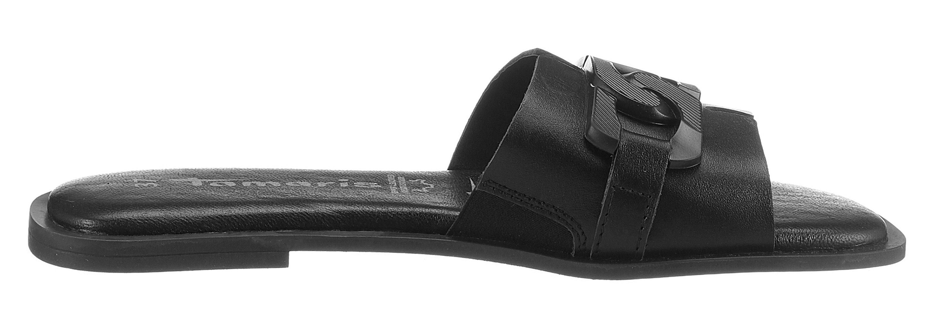 gepolsterter Innensohle Pantolette Tamaris mit schwarz