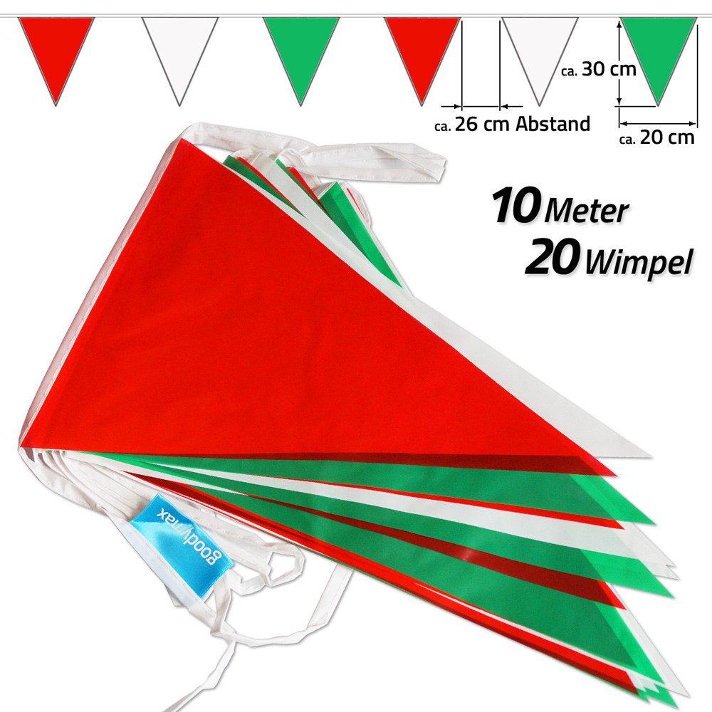 Goodymax Hängedekoration Wimpelkette 10 m, 20 Wimpel á 20 x 30 cm