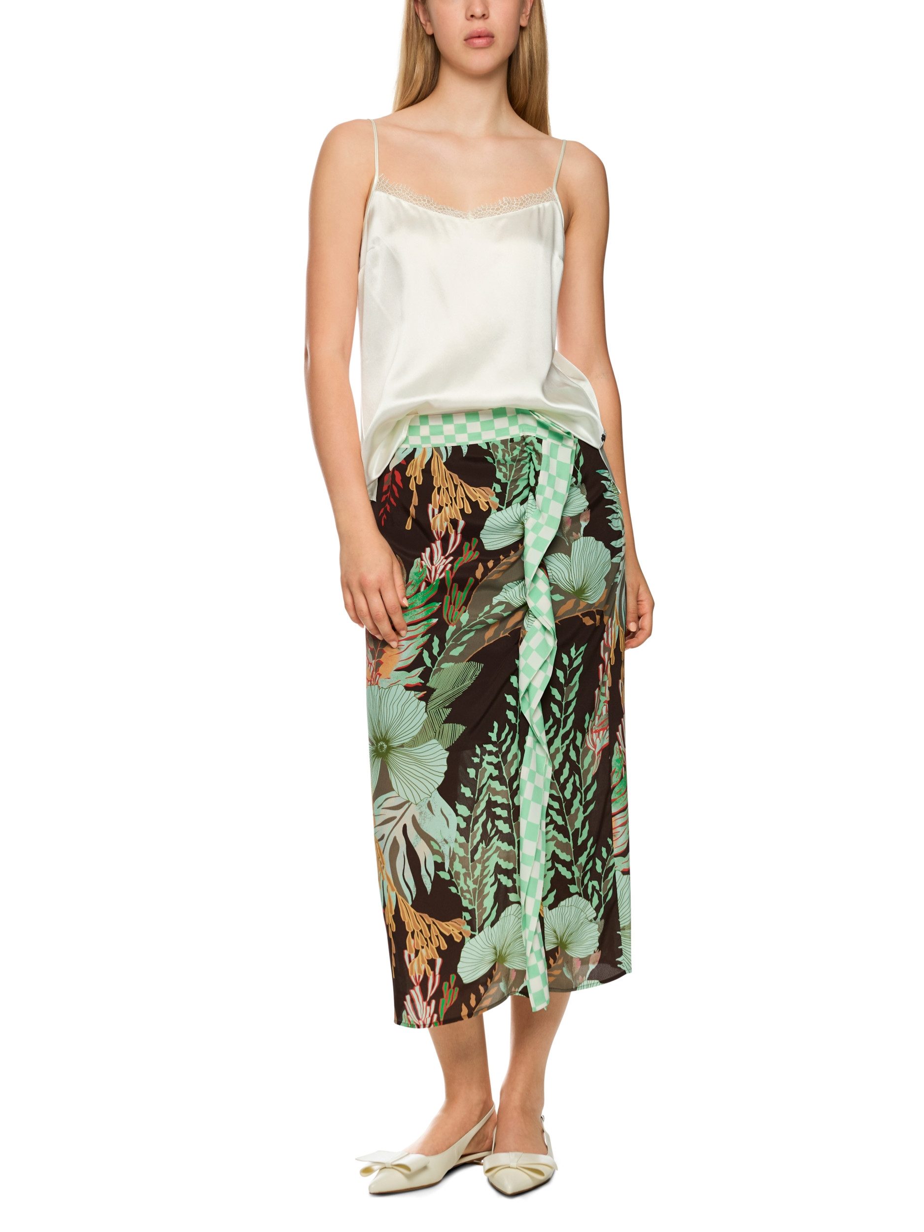 Marc Cain Blusentop Seiden-Top mit Spitze - Regular Fit