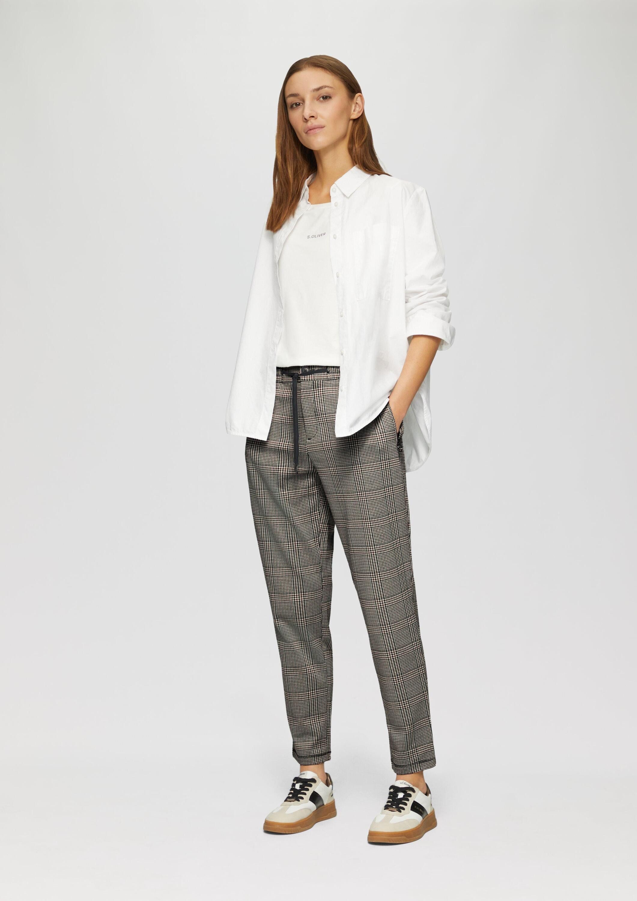 s.Oliver Chinos Hose Karierte Jogg Pants mit Gummizug – Bild 5 von 5