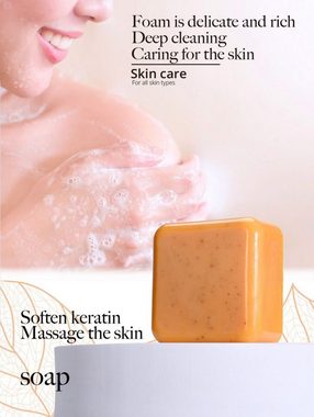 SOTOR Seifen-Set 2 Stück Kurkuma-Reinigungsseife, Gesichts- und Körperseife, für die Reinigung der Haut, reduziert Akne und verfeinert die Poren