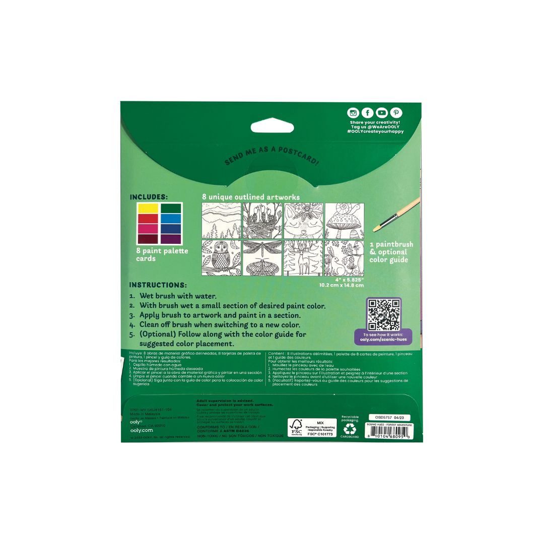 suebidou Malvorlage D.I.Y. Aquarell-Kunst-Kit 'Scenic Hues - Waldabenteuer'