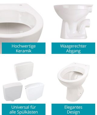 Calmwaters Tiefspül-WC, Bodenstehend, Abgang Waagerecht, Stand WC, Weiß, Tiefspüler