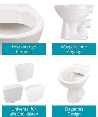 Calmwaters Tiefspül-WC, Bodenstehend, Abgang Waagerecht, Stand-WC, Weiß, Tiefspüler