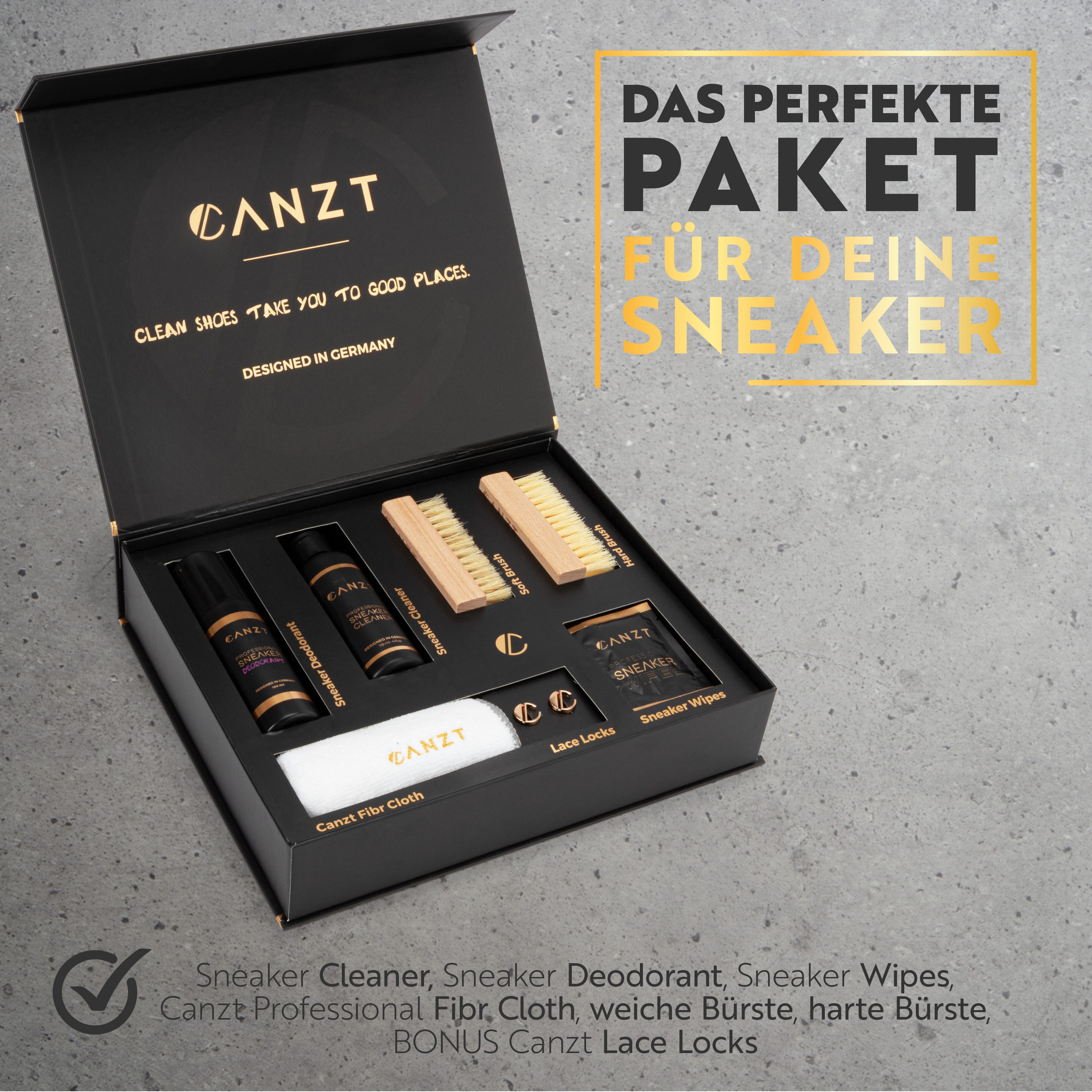 Canzt Premium Schuhputzset für Wildleder, Nubuk, Leder & Canvas Schuhreiniger (1-St)