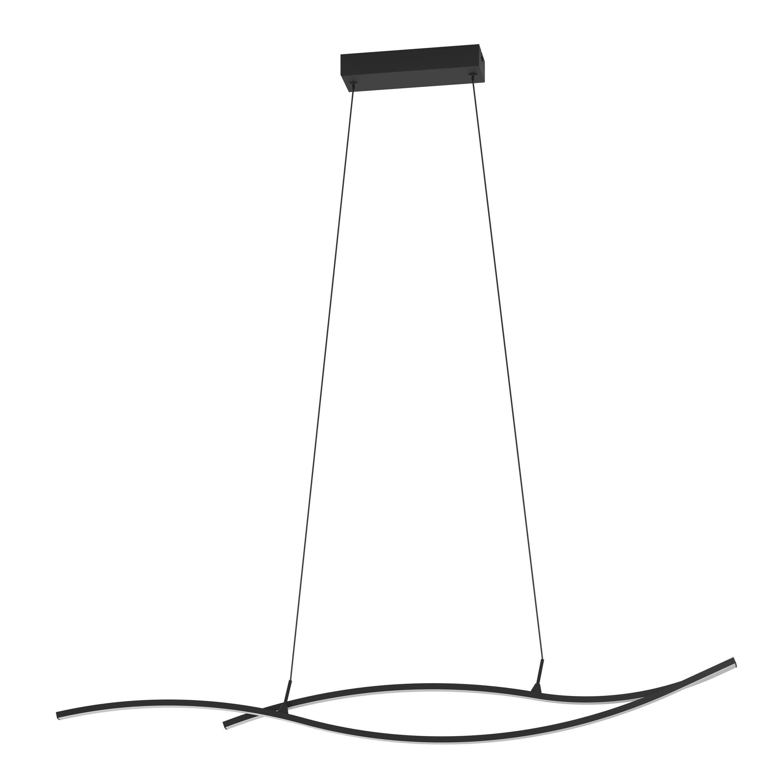 EGLO Hängeleuchte Grisolia Hängelampe, Wohnzimmerlampe, Metall und Kunststoff, Lampe, LED fest integriert, Neutralweiß, Hängeleuchte - L115 x B7 x H120 cm - schwarz - 20W inkl.