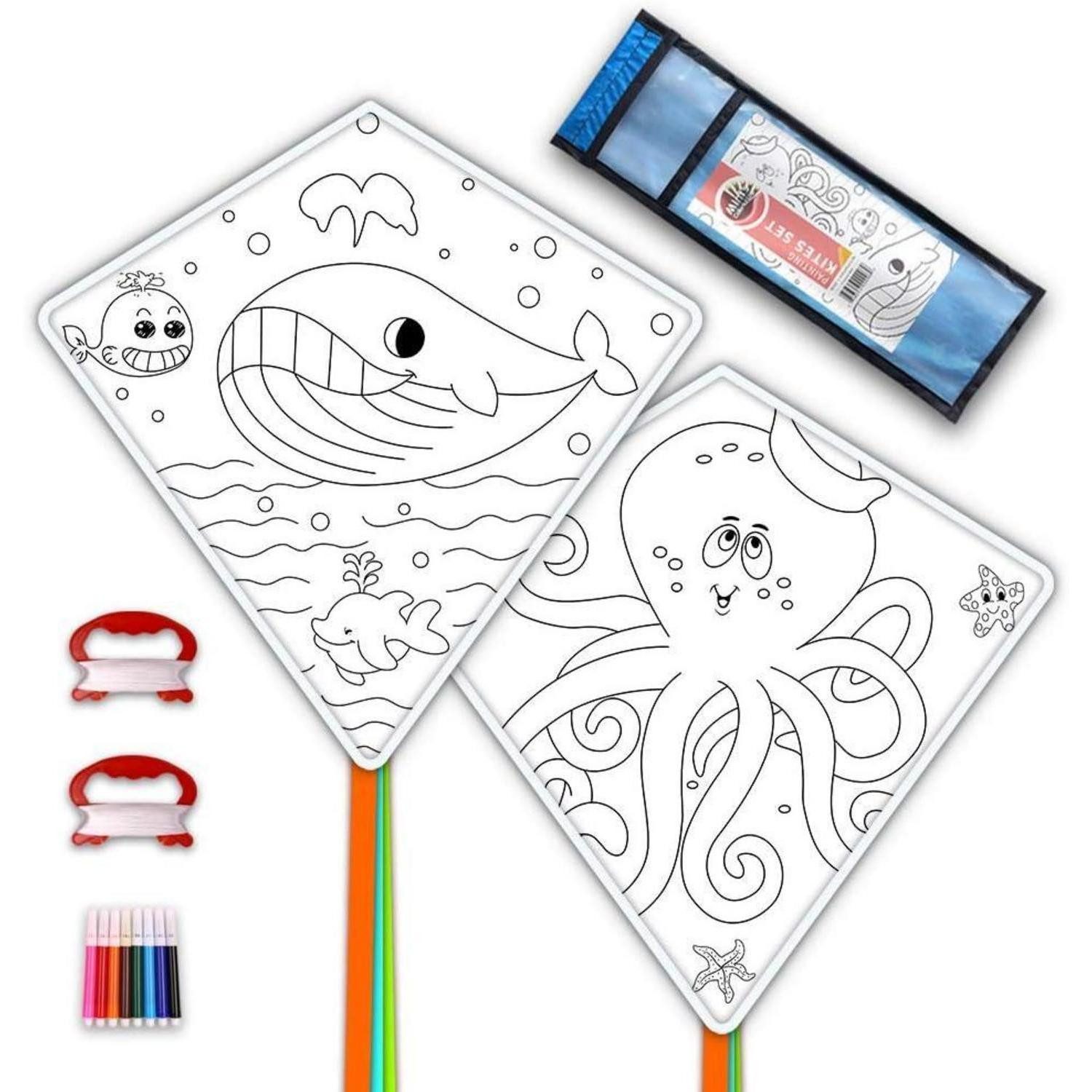 LuxusKollektion Kite Kinderdrachen Bausatz Einleiner Flugdrachen Bastelset DIY Bohème