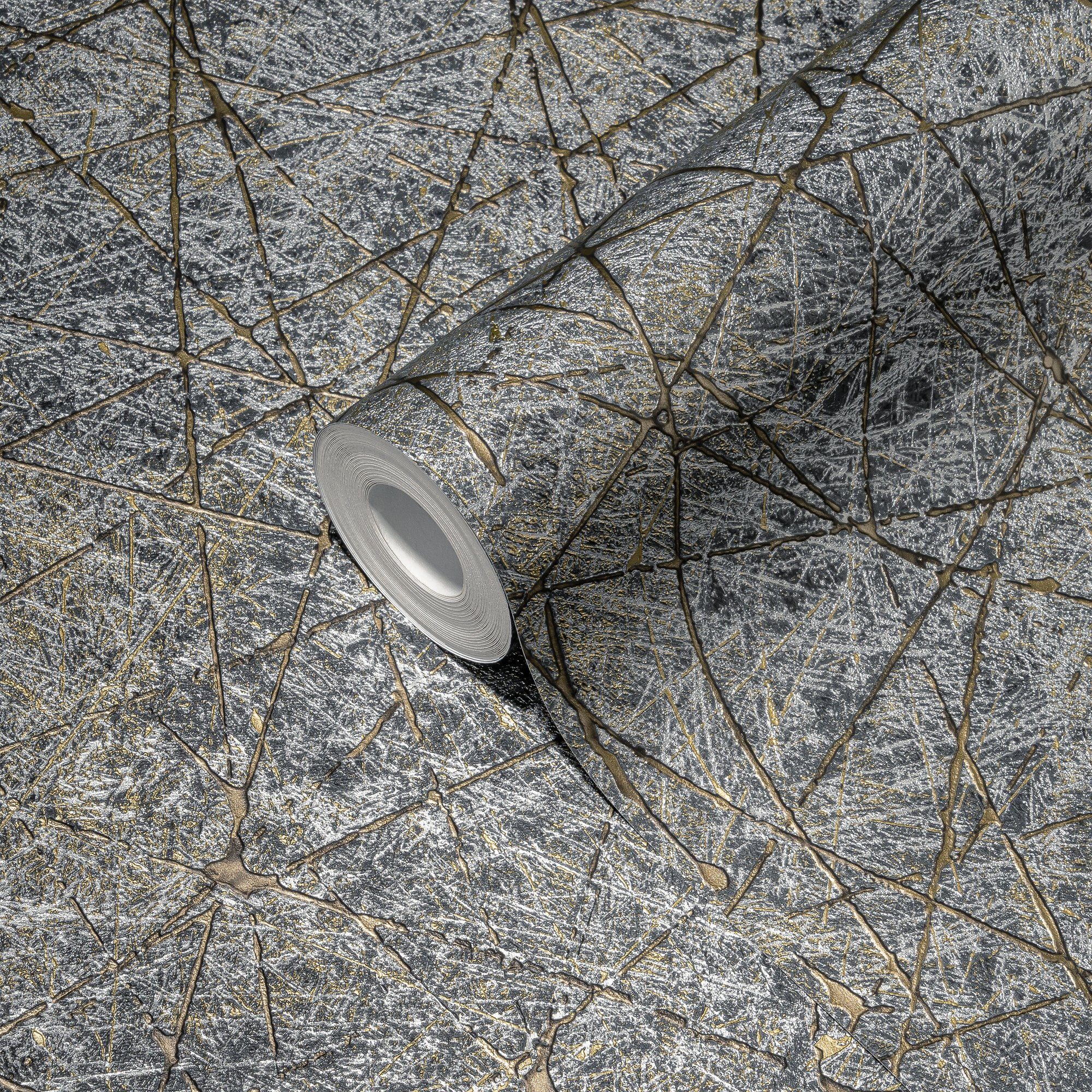 living walls Vliestapete Metropolitan Stories. Travel Styles. Strukturtapete, strukturiert, Metall-Effekte, gemustert, metallic, (1 St), Metallic-Effekt Strukturiert Grafisch Designtapete Tapeten Wohnzimmer