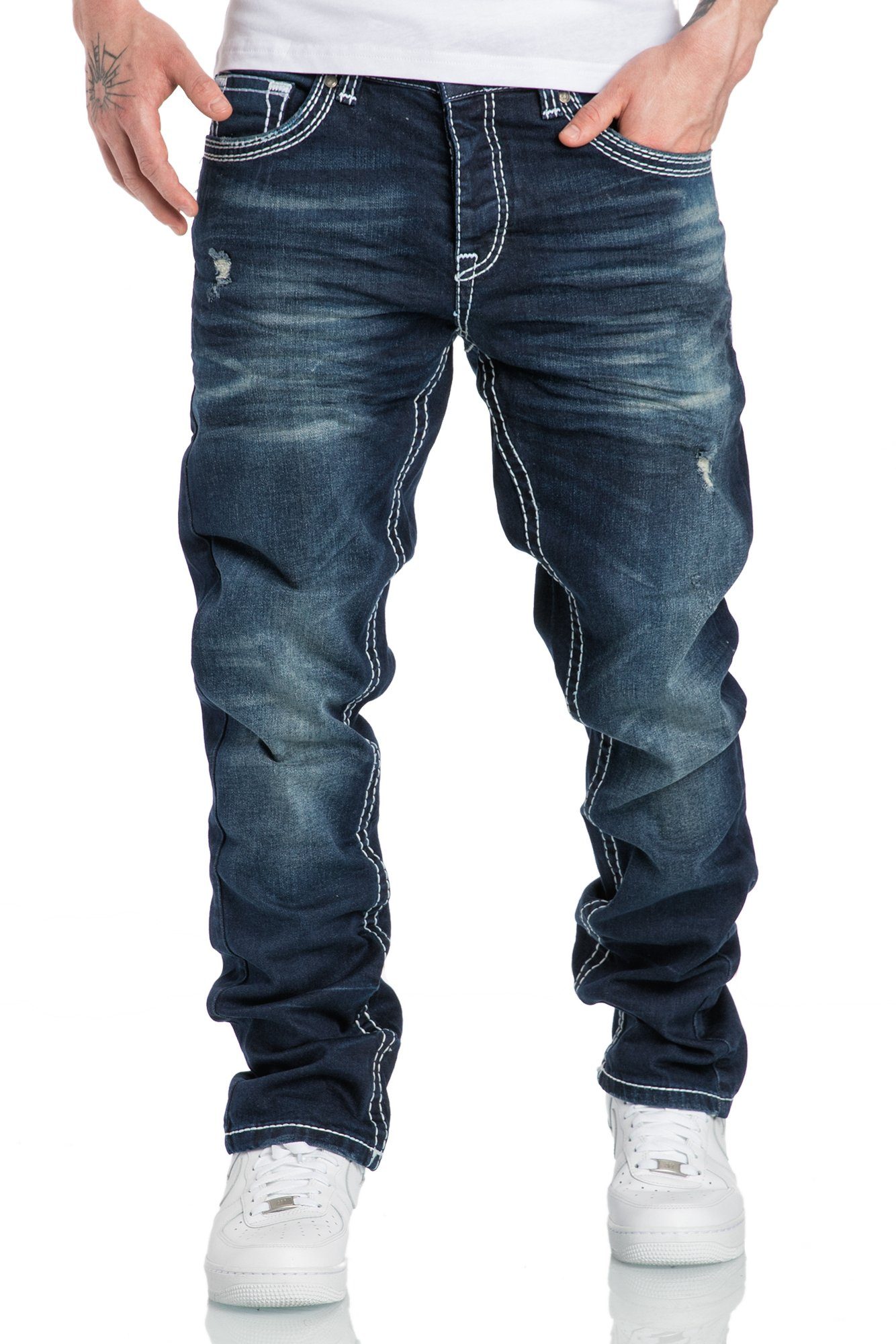 Stretch-Jeans Columbus Herren Regular Slim Denim Hose