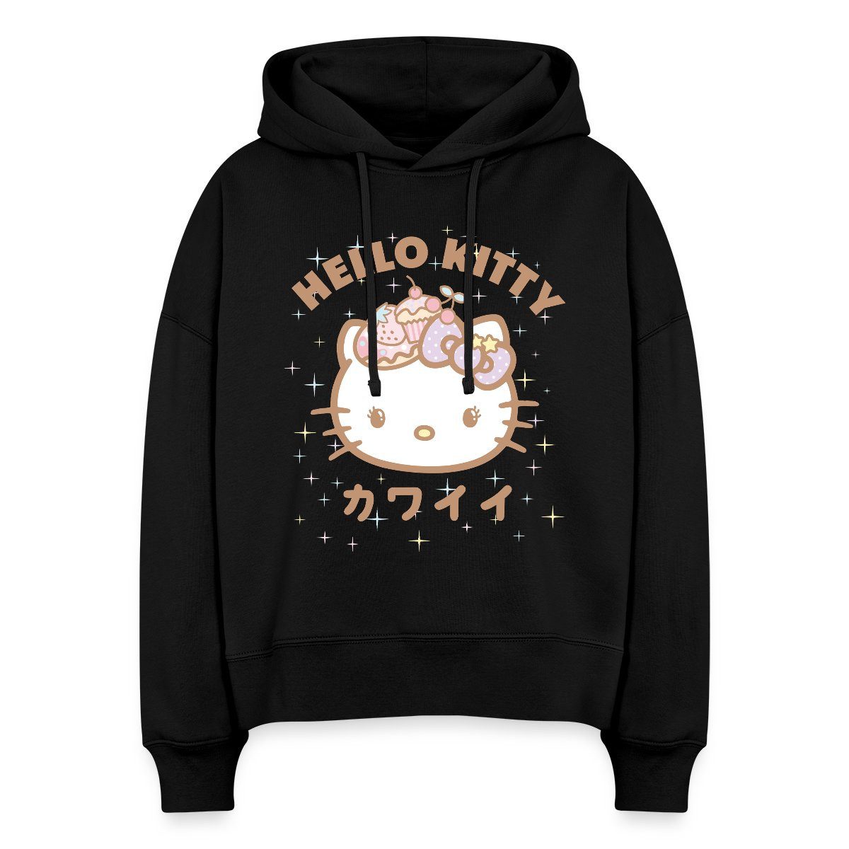 Hoodie Hello Kitty Kawaii Stil Frauen Boxy Organic Hoodie