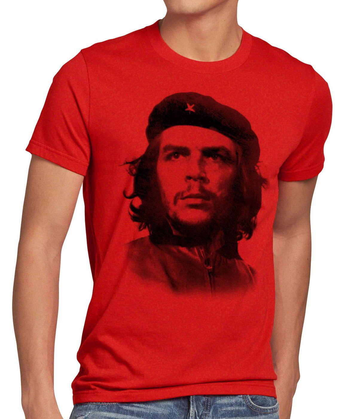 style3 Print-Shirt Havana revolution Foto CHE Kommunismus Herren T-Shirt cuba Guevara rot kuba castro