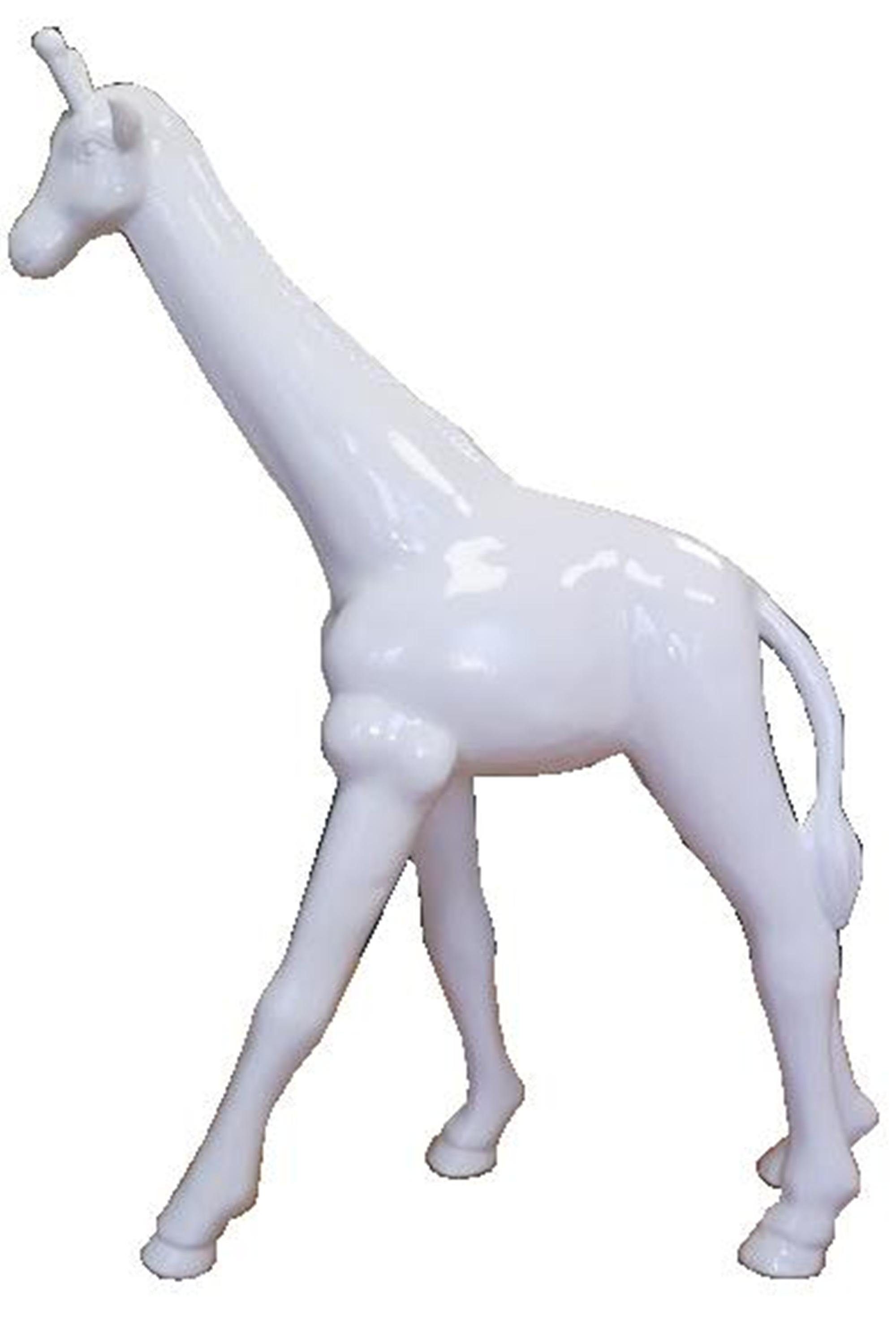 JVmoebel Gartenfigur, Designer Figuren Moderne Dekorationen Garten Giraffe Statue Skulptur Weiß