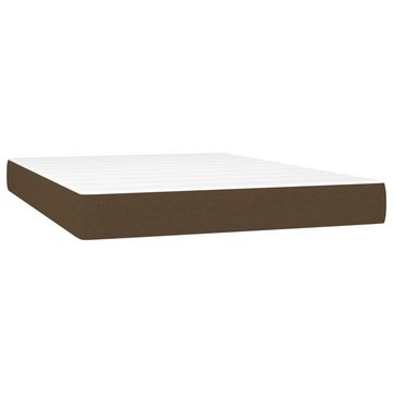 vidaXL Bettgestell Boxspringbett mit Matratze Dunkelbraun 140x190 cm Stoff Bett Bettgeste