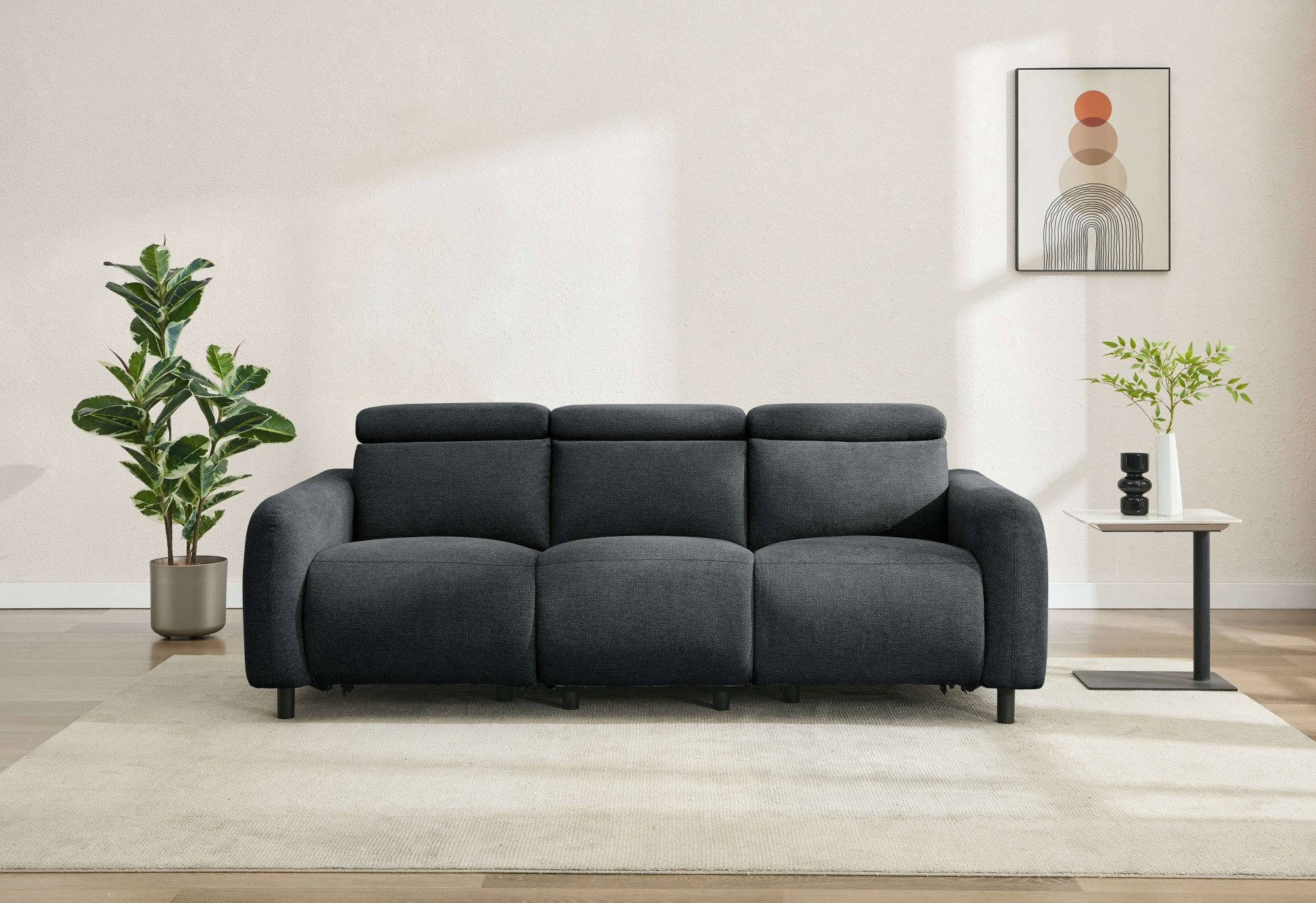 Home affaire 3-Sitzer SKAANE Struktur-Sofa, 229 cm, manuelle-u. elektrische günstig online kaufen